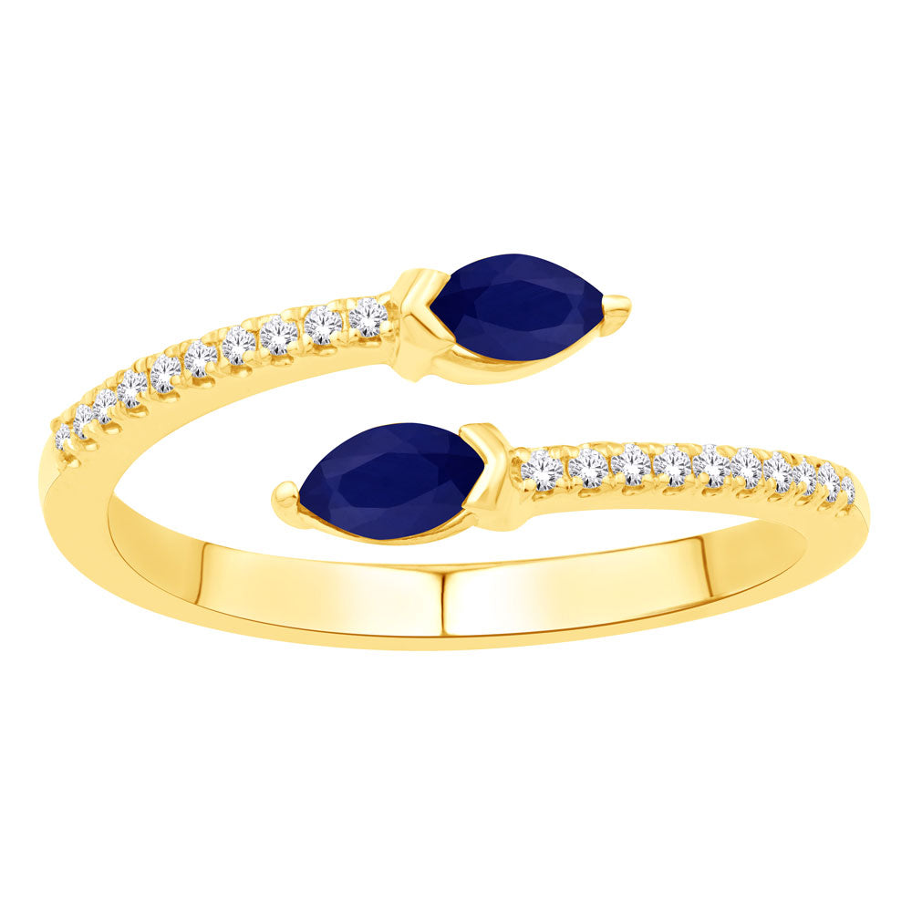 Yellow Gold Sapphire & Diamond Ring
