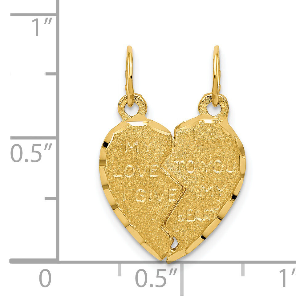 14k Break Apart MY LOVE TO YOU I GIVE MY HEART Charm-C59