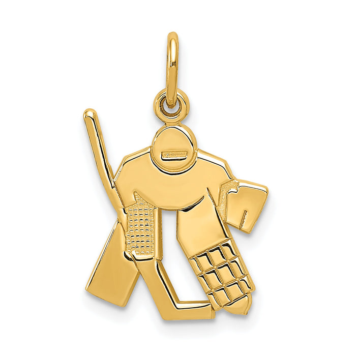14k Hockey Goalie Charm-C712