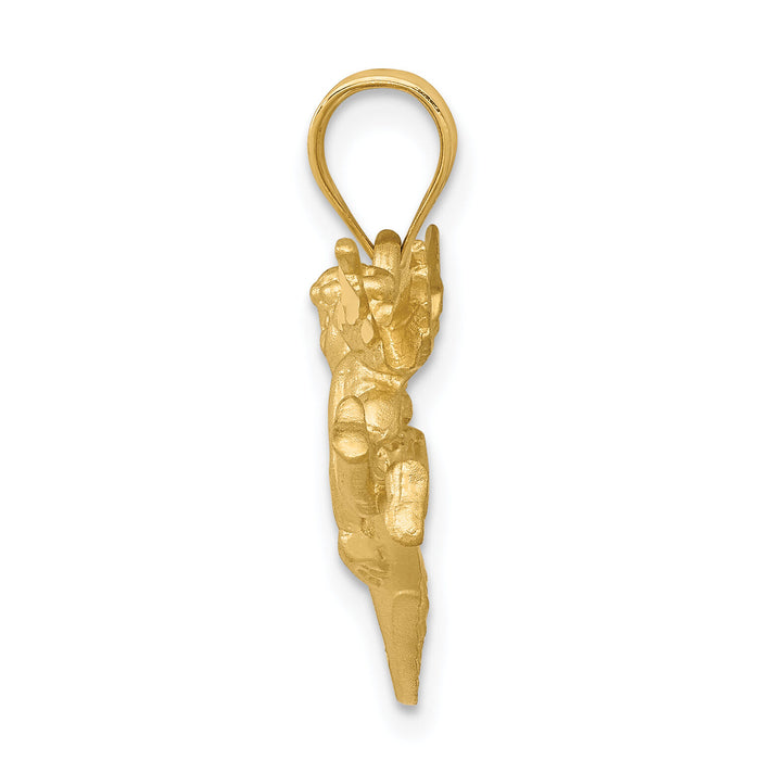 14k Satin Angels Heart Pendant-C72