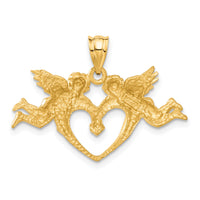 14k Satin Angels Heart Pendant-C72