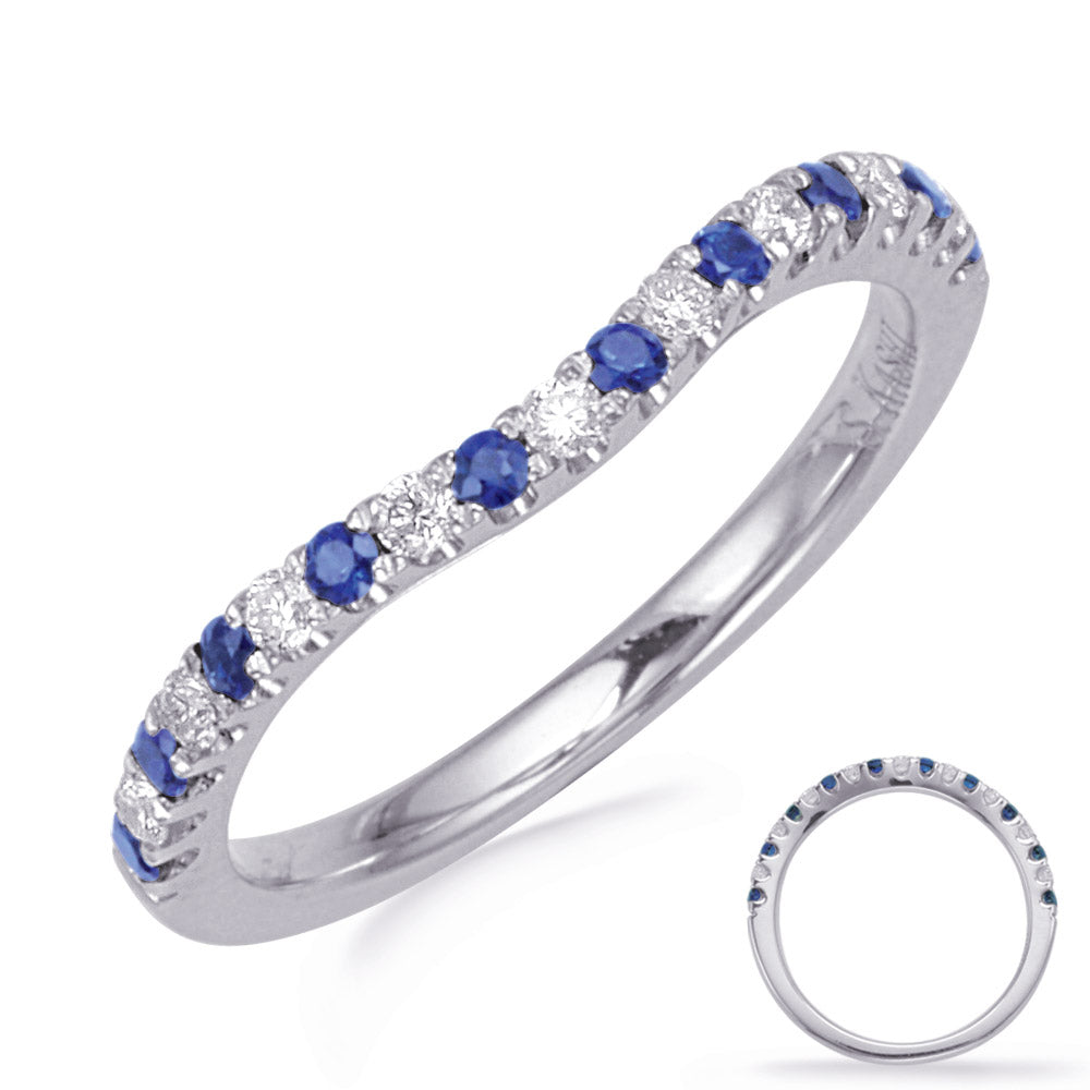 White Gold Sapphire & Diamond Band