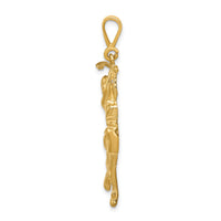 14k Female Golfer Pendant-C727