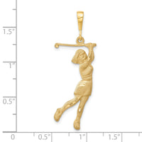 14k Female Golfer Pendant-C727