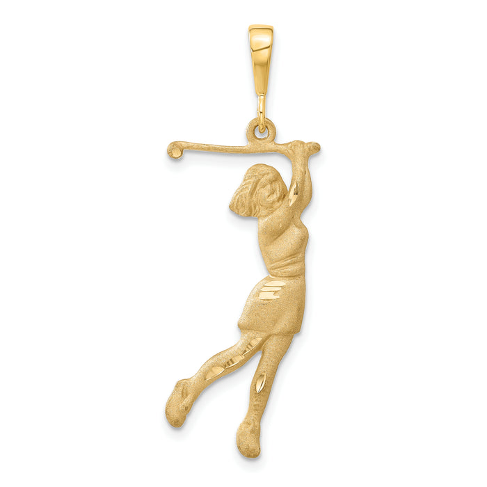 14k Female Golfer Pendant-C727