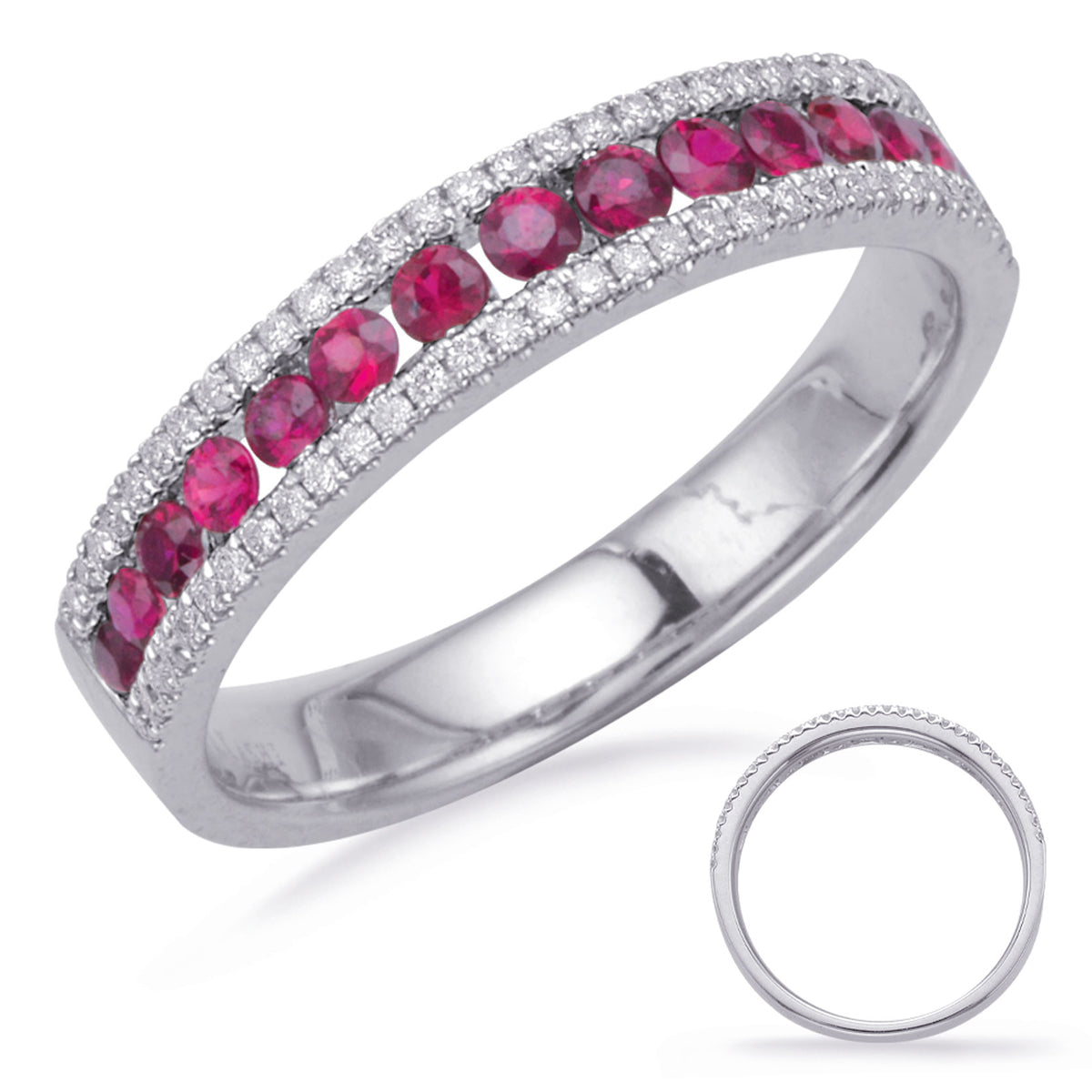 White Gold Ruby & Diamond Ring