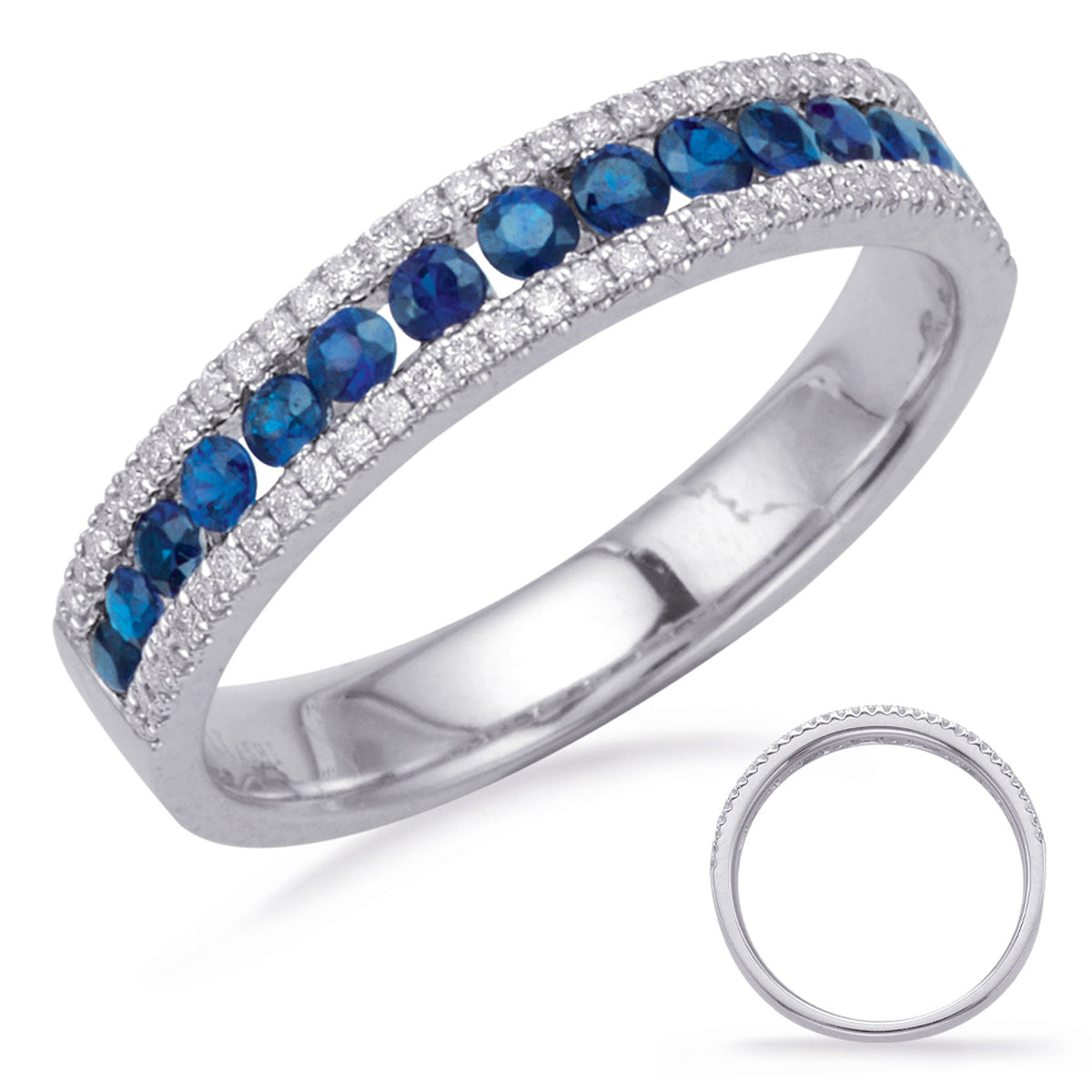 White Gold Sapphire & Diamond Ring