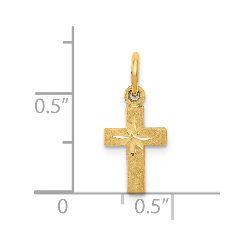 14k Tiny Cross Charm-C762