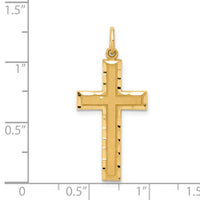 14K Diamond-cut Cross Charm-C774