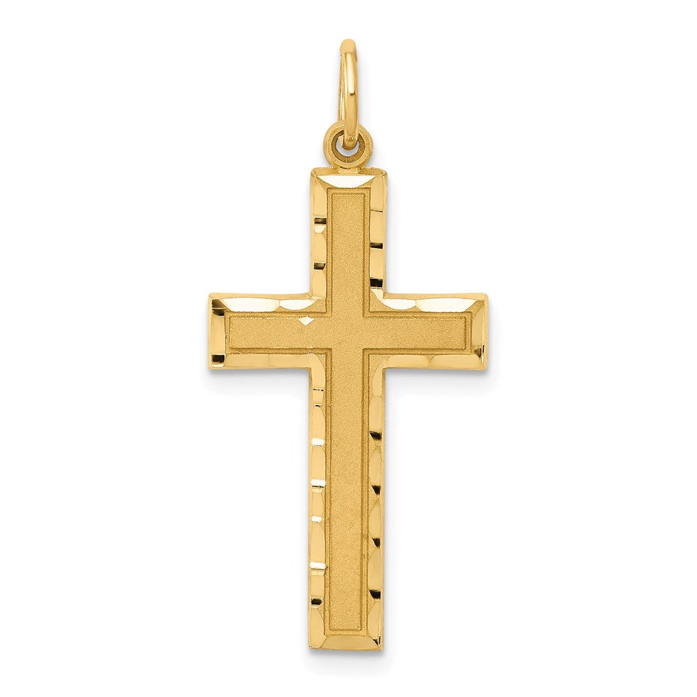 14K Diamond-cut Cross Charm-C774