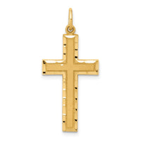 14K Diamond-cut Cross Charm-C774