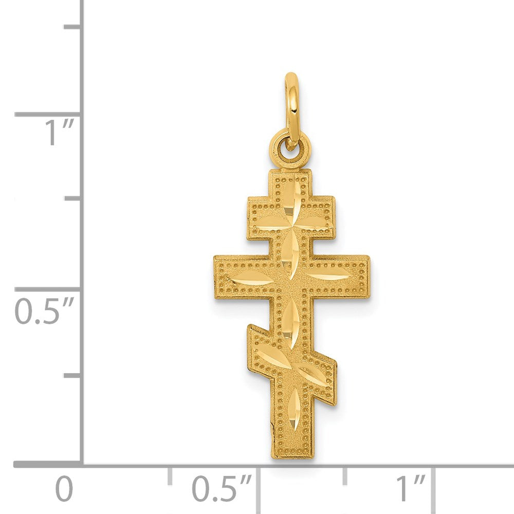 14k Eastern Orthodox Cross Charm-C775