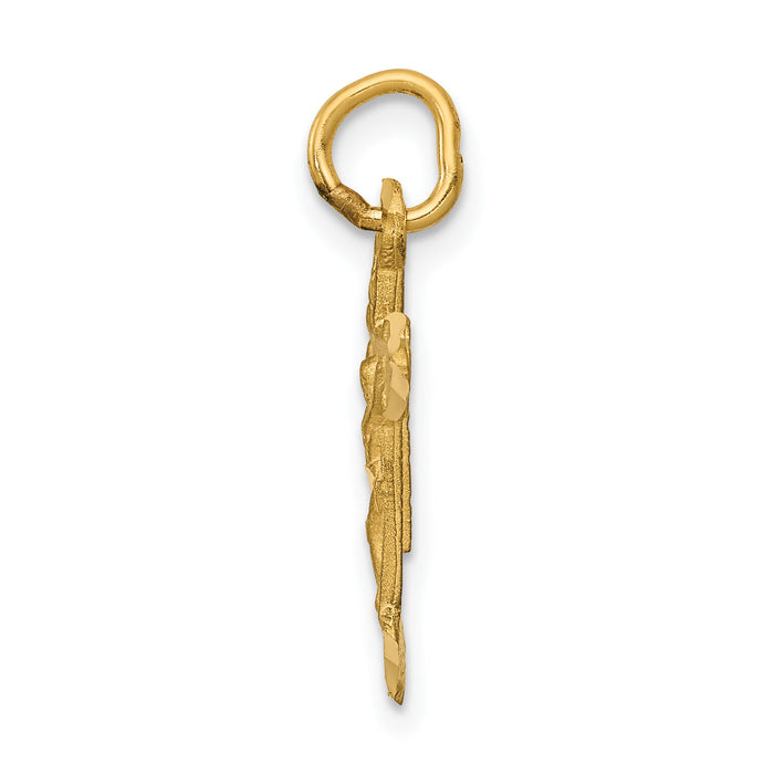 14k INRI Diamond-cut Crucifix Charm-C794