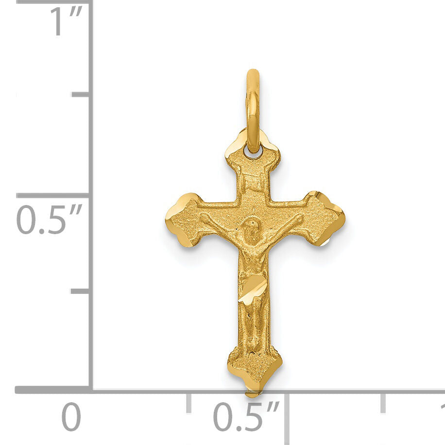 14k INRI Diamond-cut Crucifix Charm-C794