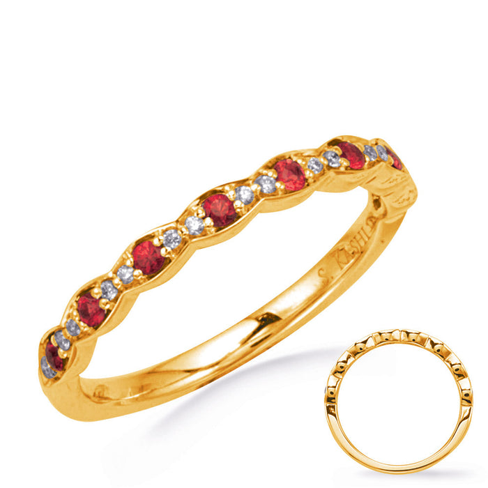 Yellow Gold Diamond & Ruby Band