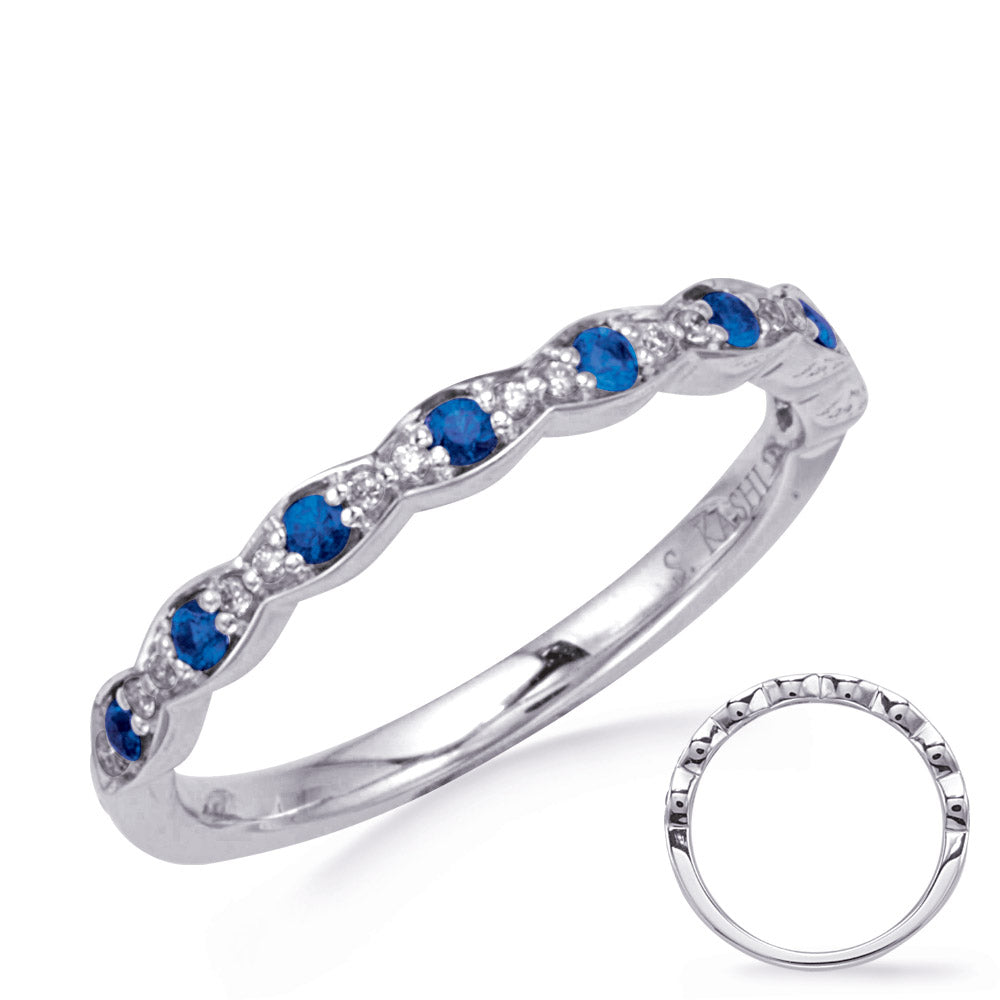 White Gold Diamond & Sapphire Band