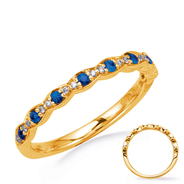 Yellow Gold Diamond & Sapphire Band