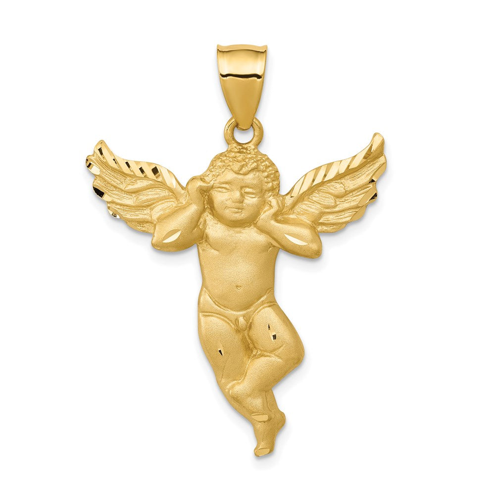 14K Satin Angel Pendant-C7