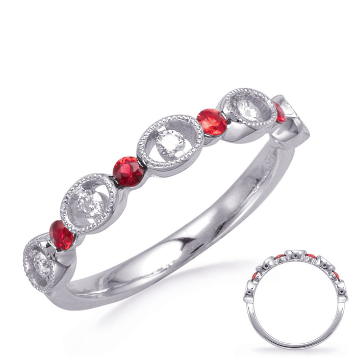 White Gold Ruby & Diamond Ring