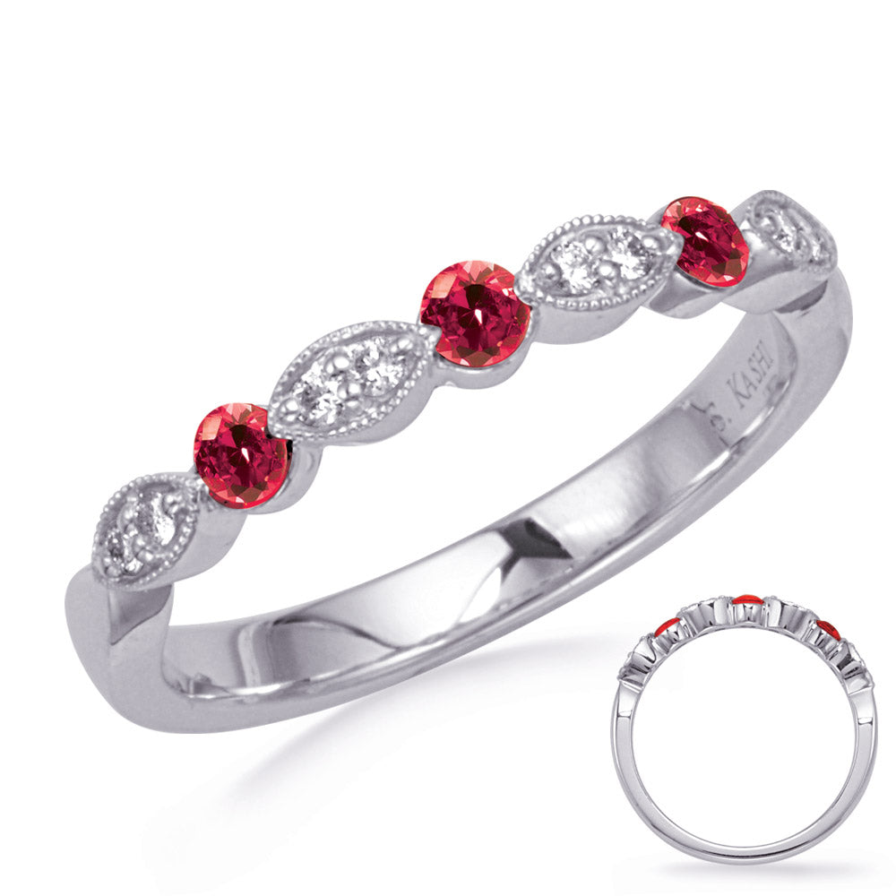 White Gold Ruby & Diamond Ring