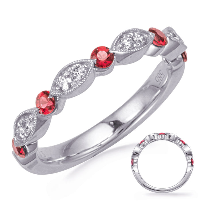 White Gold Ruby & Diamond Ring