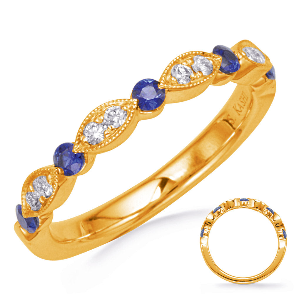 Yellow Gold Sapphire & Diamond Ring