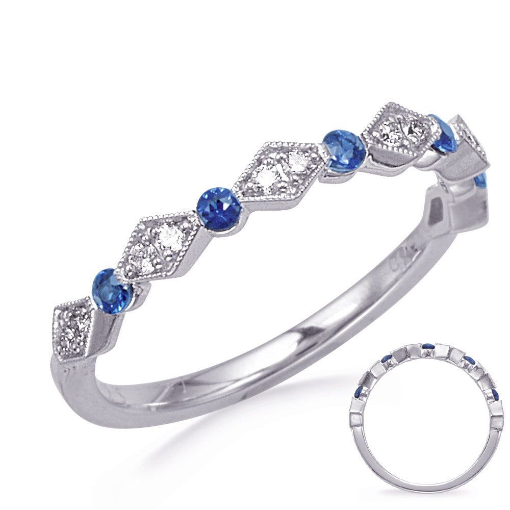 White Gold Sapphire & Diamond Ring