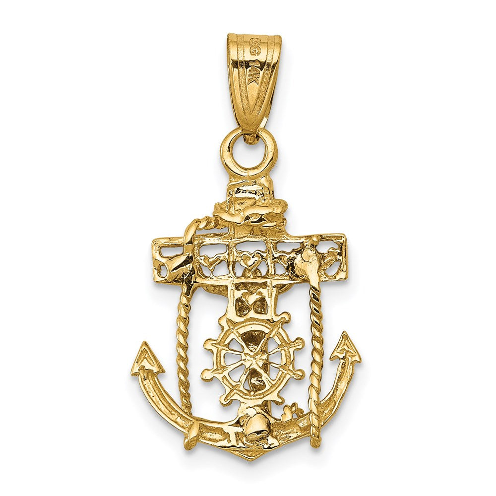 14k Two-tone Mariners Cross Pendant-C810