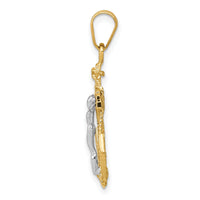 14k Two-tone Mariners Cross Pendant-C811