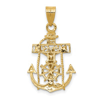 14k Two-tone Mariners Cross Pendant-C811