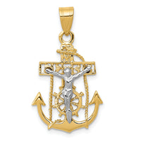 14k Two-tone Mariners Cross Pendant-C811