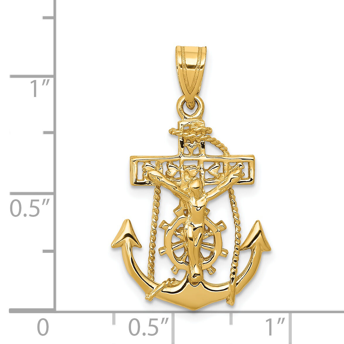 14k Mariners Crucifix Pendant-C812