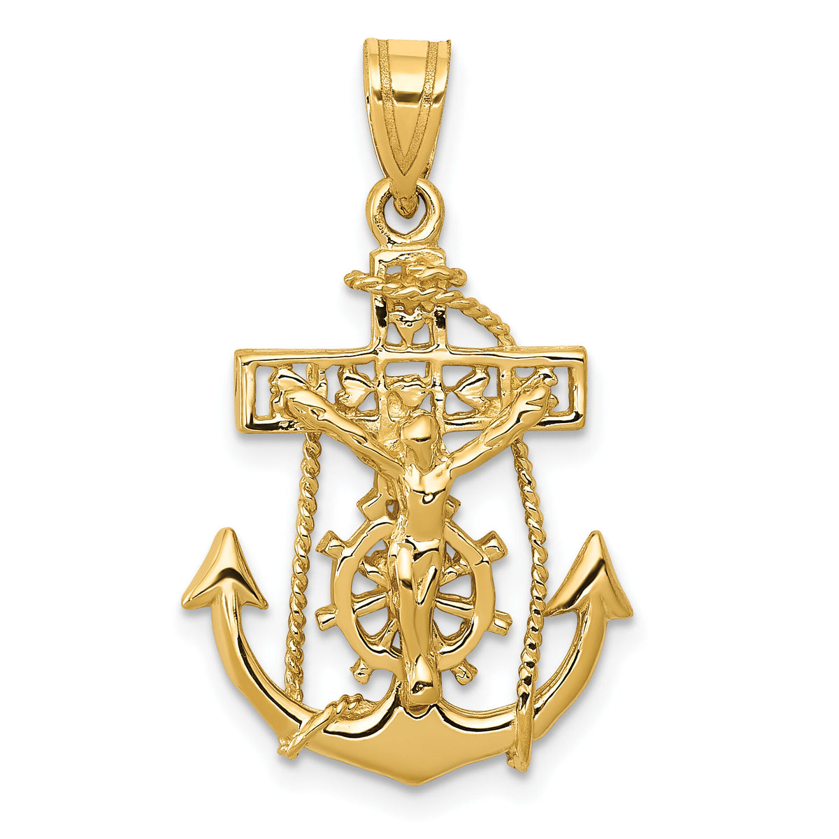 14k Mariners Crucifix Pendant-C812