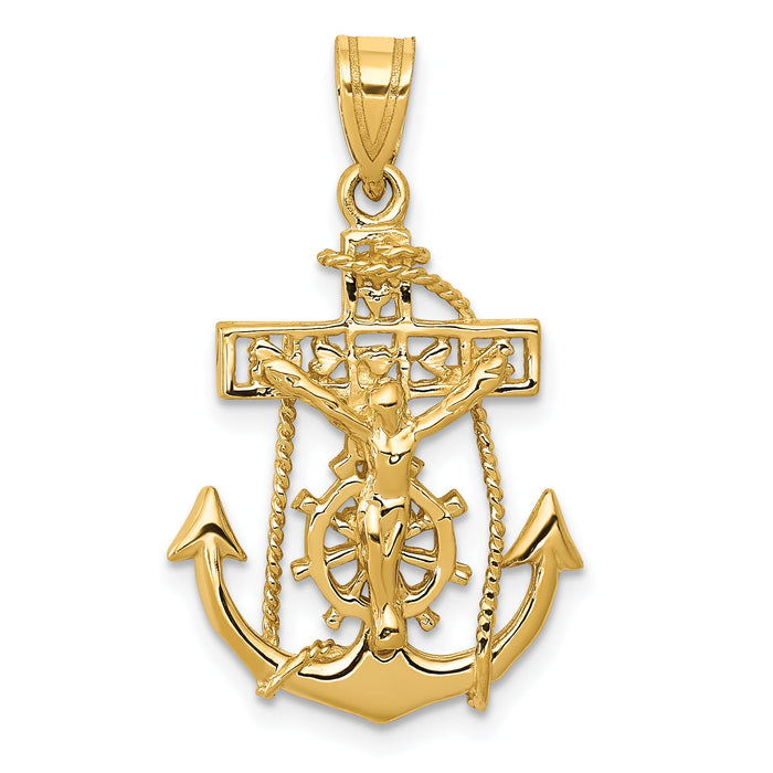 14k Mariners Crucifix Pendant-C812