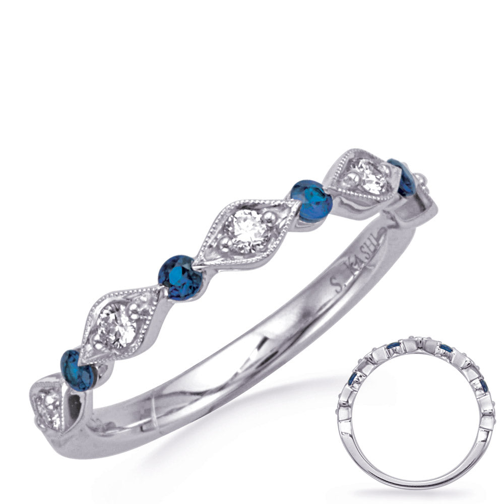 White Gold Sapphire & Diamond Ring