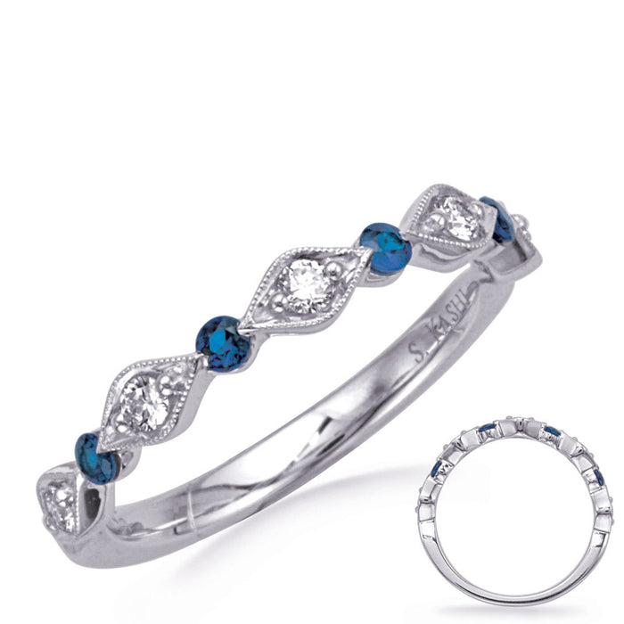 White Gold Sapphire & Diamond Ring