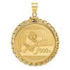 Wideband Distinguished Coin Jewelry 14k Polished Wide Twisted Wire Mounted 1oz Panda Bezel Pendant-C8182/32.0C
