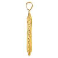 14k Wide Twisted Wire 32.7mm x 3.00mm Screw Top Coin Bezel Pendant-C8182/32.7
