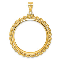 14k Wide Twisted Wire 32.7mm x 3.00mm Screw Top Coin Bezel Pendant-C8182/32.7