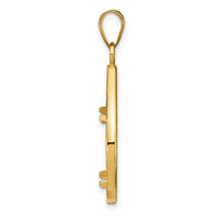 14k Polished D/C Lightweight Teardrop 16.5mm Prong Coin Bezel Pendant-C8191D/16.5