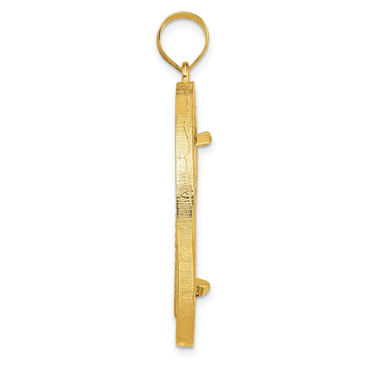 14k Polished & Diamond-cut Fancy Wire 27.0mm Prong Coin Bezel Pendant-C8193D/27.0