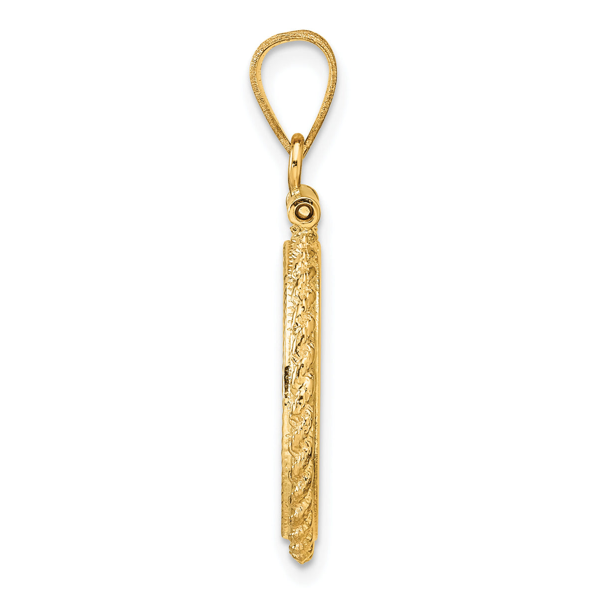 14k Casted Rope D/C 16.5mm x 1.35mm Screw Top Coin Bezel Pendant-C8195D/16.5