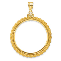14k Casted Rope 32.0mm x 2.85mm Screw Top Coin Bezel Pendant-C8195/32.0