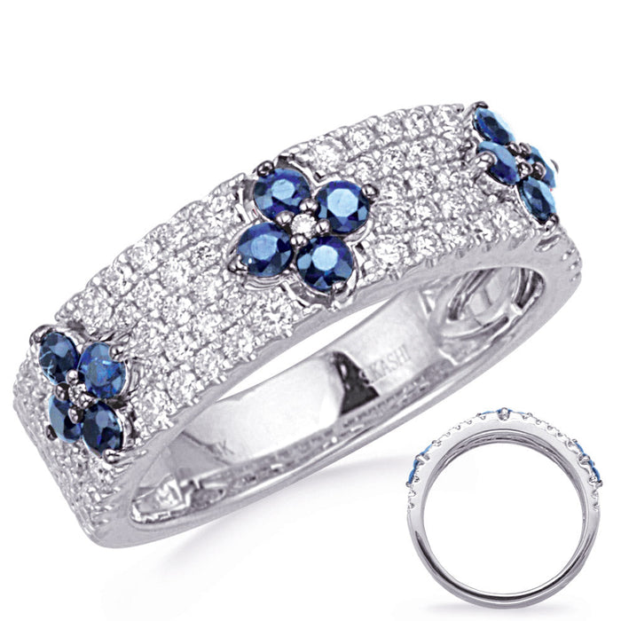 White Gold Sapphire & Diamond Ring