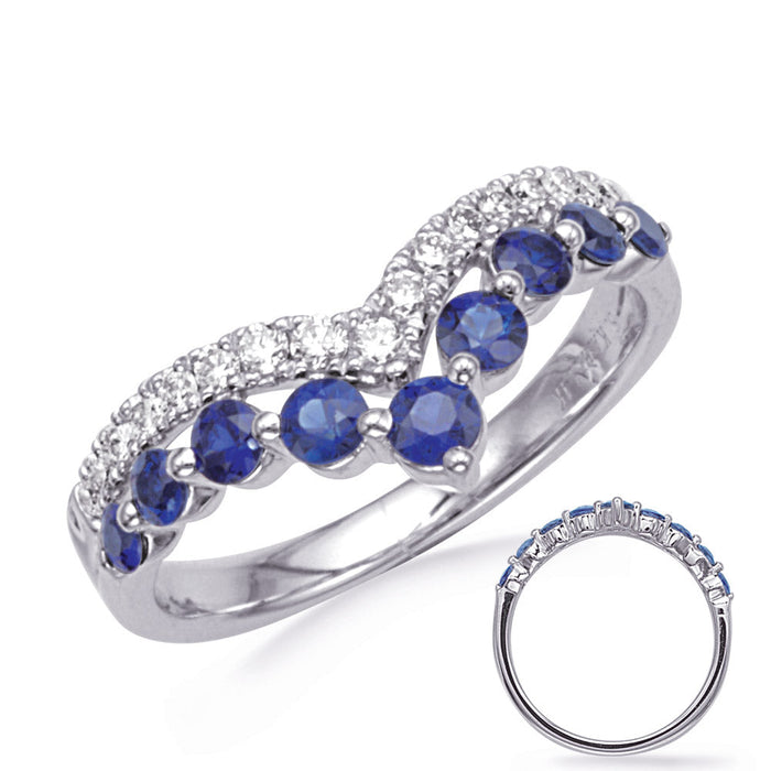 White Gold Sapphire & Diamond  Ring