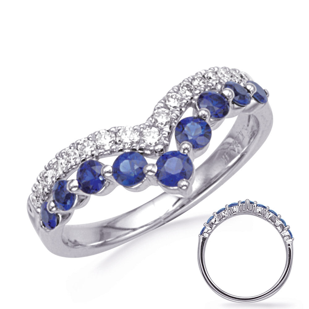 White Gold Sapphire & Diamond  Ring