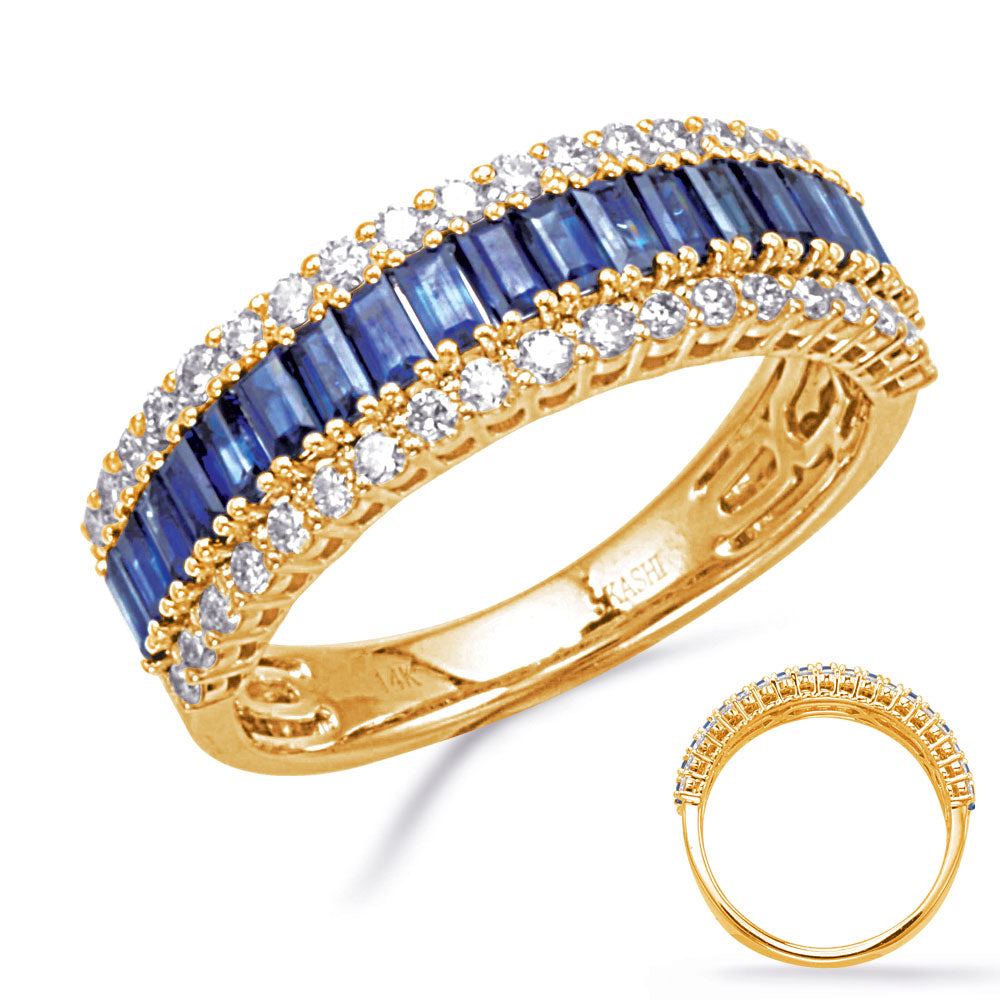 Yellow Gold Sapphire & Diamond Ring