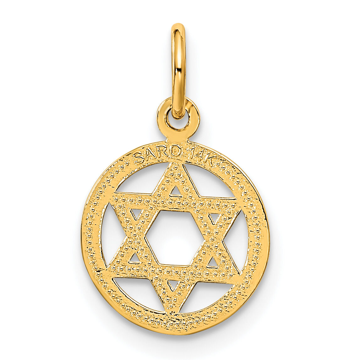 14k Solid Polished Star of David Charm-C823