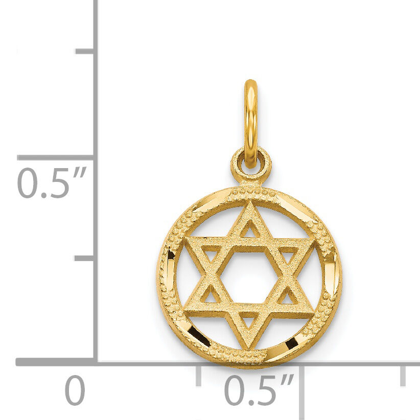 14k Solid Polished Star of David Charm-C823
