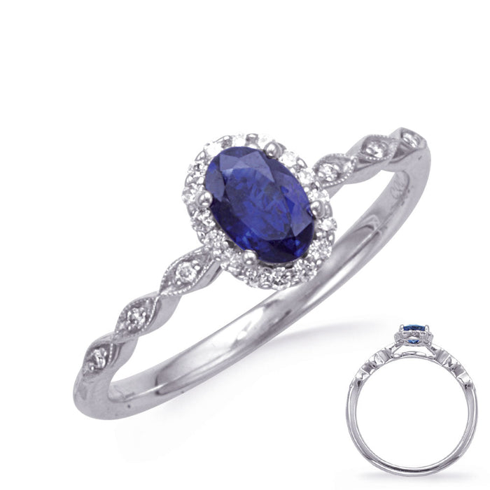 White Gold Sapphire & Diamond Ring
